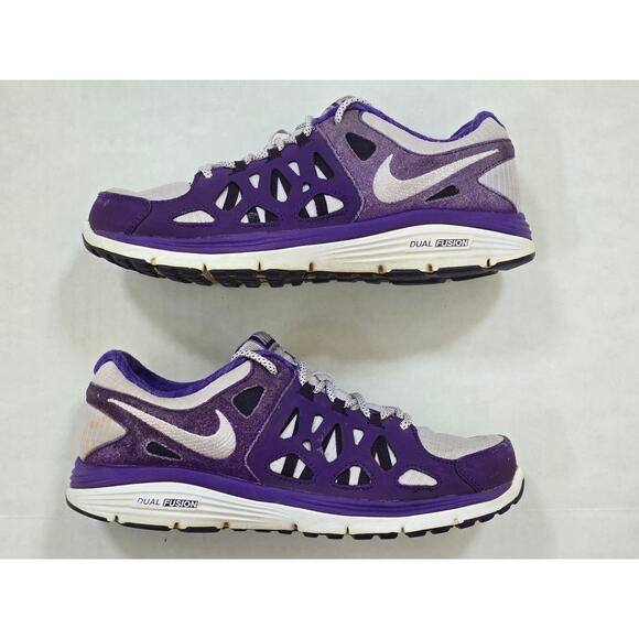 Nike Dual Fusion Run 2. 6Y 599793-500. Purple/Gray training/running shoes - Picture 2 of 6